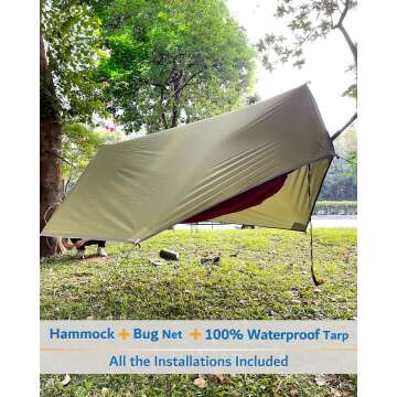 Portable Double Camping Hammock with Net
