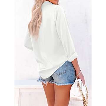 Elegant AISEW Satin Button Down Shirt for Women