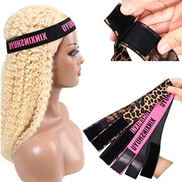 3 Pcs Elastic Wig Bands for Lace Frontal Security - Adjustable for Baby Hair, Edges Laying, and Keep...