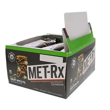 MET-Rx Big 100 Colossal Protein Bars, Crispy Apple Pie Meal Replacement Bars, 9 Count