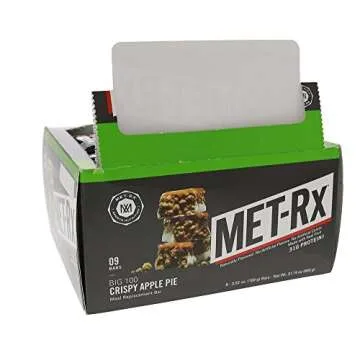 MET-Rx Big 100 Colossal Protein Bars, Crispy Apple Pie Meal Replacement Bars, 9 Count