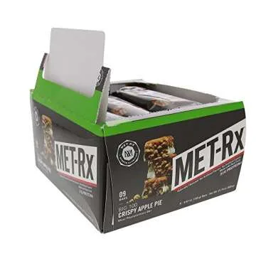 MET-Rx Big 100 Colossal Protein Bars, Crispy Apple Pie Meal Replacement Bars, 9 Count