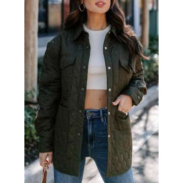 EVALESS Lightweight Diamond Quilted Jacket for Women