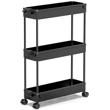 SPACEKEEPER Slim Rolling Storage Cart for Narrow Spaces