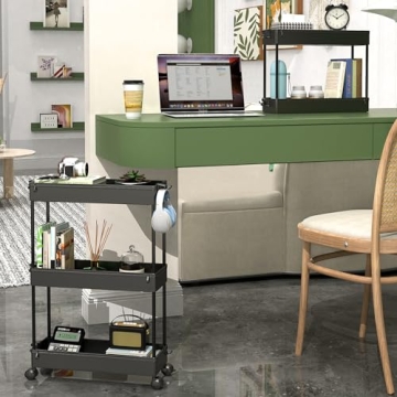 SPACEKEEPER Slim Rolling Storage Cart for Narrow Spaces