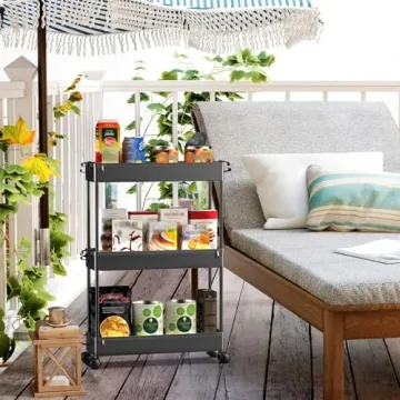 SPACEKEEPER Slim Rolling Storage Cart for Narrow Spaces