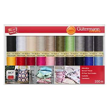 Gutermann Sew-All Thread Set: 20 Spools of 100m Assorted