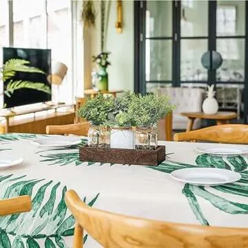 Mkono Mason Jar Table Centerpiece for Dining Room Farmhouse Decor with Wood Tray Winter Table Decor ...