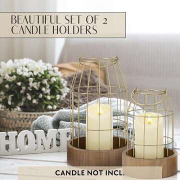 Rustic Farmhouse Lantern Decor - Stylish Decorative Lanterns for Your Living Room, Fireplace Mantle ...