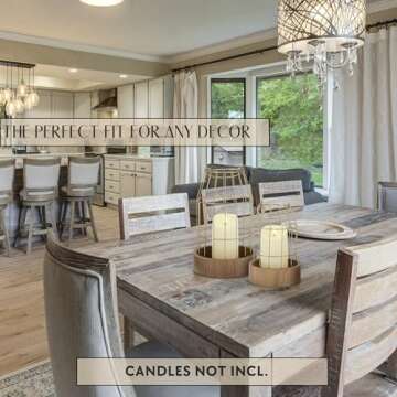 Rustic Farmhouse Lantern Decor - Stylish Decorative Lanterns for Your Living Room, Fireplace Mantle or Kitchen Dining Table - Modern Upscale Beauty for Your Entire Home