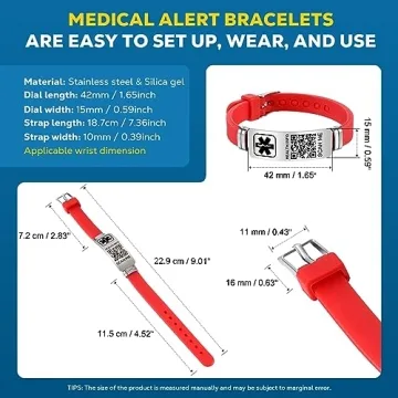 Theluckytag Medical Bracelets with QR Code for Health Info