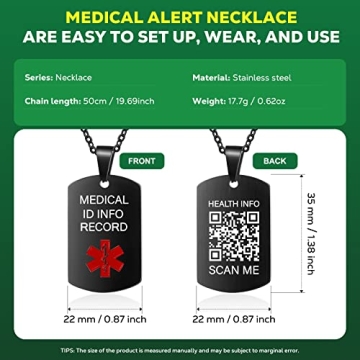 Theluckytag Medical Bracelets with QR Code for Health Info