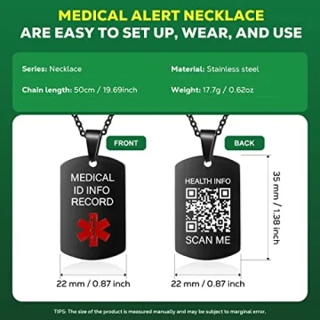 Theluckytag Medical Bracelets with QR Code for Health Info