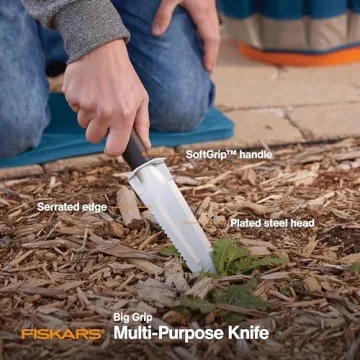 Fiskars Steel Garden Knife for Planting, Weeding, Digging