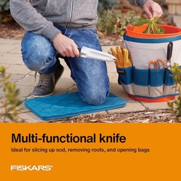 Fiskars Steel Garden Knife for Planting, Weeding, Digging