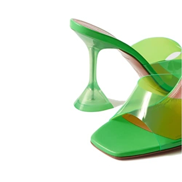 Stylish Women's Transparent Square Toe Heeled Sandals