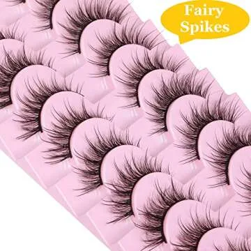 15mm Fairy False Eyelashes Wispy Fox Cat Eye Lashes Extension Natural Look Short Fluffy Mink Strip Eyelashes 10 Pairs D Curl Fake Eye Lashes Pack (09D)