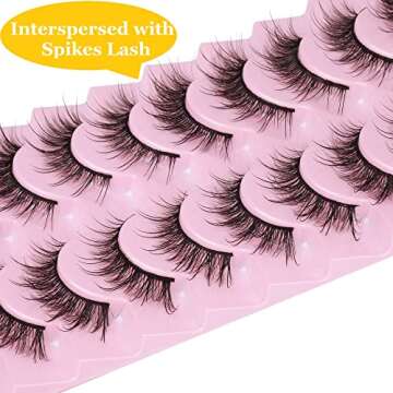 15mm Fairy False Eyelashes Wispy Fox Cat Eye Lashes Extension Natural Look Short Fluffy Mink Strip Eyelashes 10 Pairs D Curl Fake Eye Lashes Pack (09D)