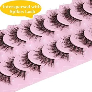 15mm Fairy False Eyelashes Wispy Fox Cat Eye Lashes Extension Natural Look Short Fluffy Mink Strip Eyelashes 10 Pairs D Curl Fake Eye Lashes Pack (09D)