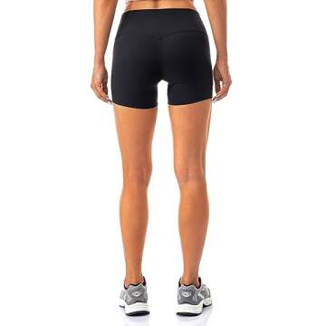 Lavento Women's All Day Soft Yoga Shorts 4 Inch - Workout Gym Running Active Biker Short for Woman (Black, 6)