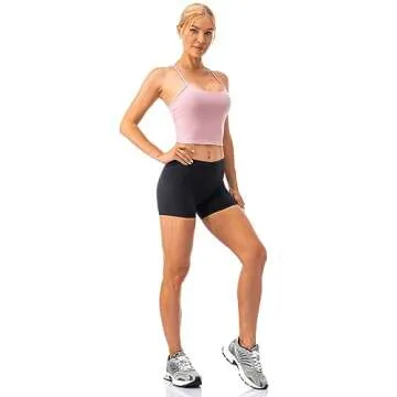 Lavento Women's All Day Soft Yoga Shorts 4 Inch - Workout Gym Running Active Biker Short for Woman (Black, 6)