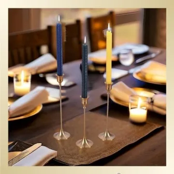 Elegant MENONEE Brass Gold Candlestick Holders Set of 6