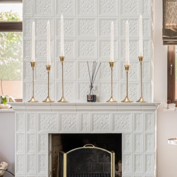 Elegant MENONEE Brass Gold Candlestick Holders Set of 6