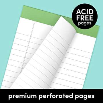 PAPERAGE Lined Legal Pads, (Rainbow), 6 Pack, 50 Sheets Each, Wide/Legal Ruled, Note Pads, Paper, 5 inches x 8 inches