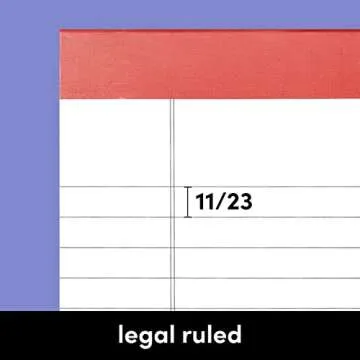 PAPERAGE Lined Legal Pads, (Rainbow), 6 Pack, 50 Sheets Each, Wide/Legal Ruled, Note Pads, Paper, 5 inches x 8 inches
