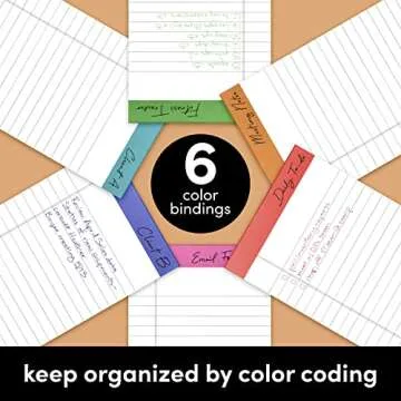 PAPERAGE Lined Legal Pads, (Rainbow), 6 Pack, 50 Sheets Each, Wide/Legal Ruled, Note Pads, Paper, 5 inches x 8 inches