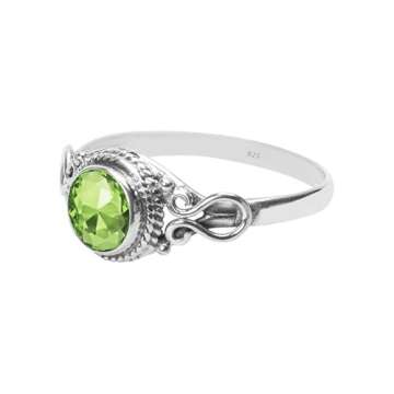 Exquisite Handmade Peridot Stone Ring in Sterling Silver