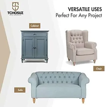 TCHOSUZ 6 inch / 14cm Wooden Furniture Legs with Casters Wheels, Pack of 4 Classic Glaze Solid Wood ...