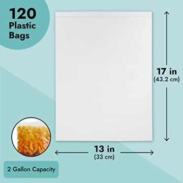 Juvale 120 Pack Reusable 2 Gallon Storage Bags
