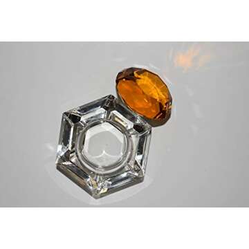 Luxurious Crystal Dappen Dish - Stylish Dappen Dish With Lid for Acrylic Nail Liquid - Large 20ml Monomer Dappen Dish In Various Shapes & Colors - Top Acrylic Nail Art Supplies Tool - Great Gift Idea