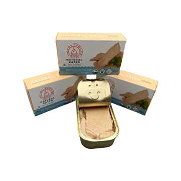 Natural Catch Tuna White Albacore Filets, Hand Cut, Pole & Line Caught, 120 Calories Gluten-Free, Paleo, Keto Friendly, Premium Albacore Tuna in Water (4.4 oz per can- Pack of 12)