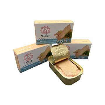 Natural Catch Tuna White Albacore Filets, Hand Cut, Pole & Line Caught, 120 Calories Gluten-Free, Paleo, Keto Friendly, Premium Albacore Tuna in Water (4.4 oz per can- Pack of 12)