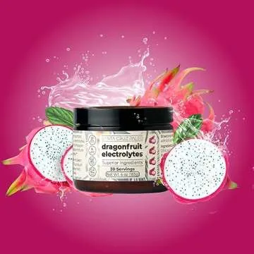 Santa Cruz Paleo Electrolyte Powder Dragonfruit with Himalayan & Sea Salt, Magnesium, Potassium, Sug...