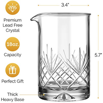Mofado Crystal Cocktail Mixing Glass - Premium Quality