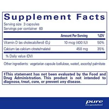 Pure Encapsulations Calcium with Vitamin D3 | Dietary Supplement to Support Bone, Colon, and Cardiov...