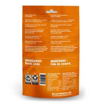 PureBites Duck Freeze Dried Dog Treats, 1 Ingredient, Made in USA, 2.61oz