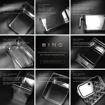 BINO | Plastic Storage Bins, Large - 2 Pack, White | THE SOHO COLLECTION | Pantry Organizers and Storage Containers Fridge Organizer Bins Kitchen Cabinet Organizer Medicine Cabinet Organizer Bin