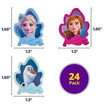 DecoPac Frozen II Rings, Cupcake Decorations Featuring Elsa, Anna, And Olaf For Birthday And Christmas Celebrations - 24 Pack