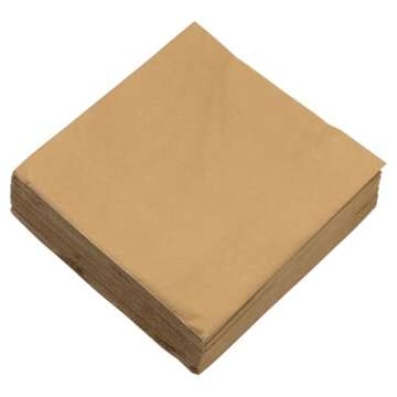 JAM PAPER Medium Lunch Napkins - Gold - 6.5x6.5 Inch (Pack of 50)