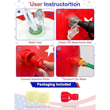 35" Inflatable American Flag Sprinkler for Kids Summer Fun