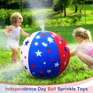 35" Inflatable American Flag Sprinkler for Kids Summer Fun