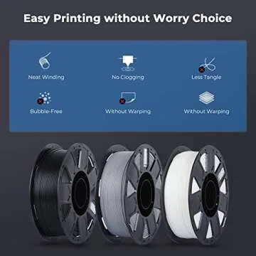 Creality 3D Printer Filament 1.75mm - Ender PLA Smooth Printing Without Clogging, 1kg Spool, Dimensi...