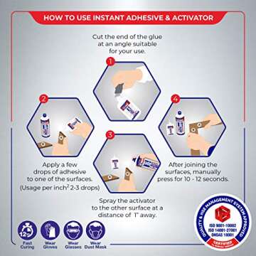 Super CA Glue (2 x 4.5 oz.) with Spray Adhesive Activator (2 x 16.9 fl oz.) Ca Glue with Activator for Wood, Plastic, Metal, Leather, Ceramic - Cyanoacrylate Glue for Crafting&Building (2 Pk)