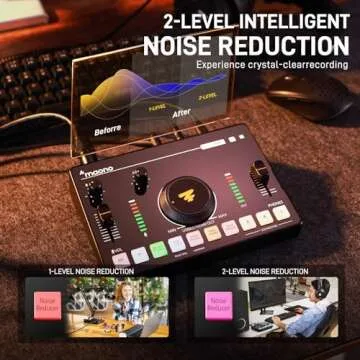 MAONO Streaming Audio Mixer, Audio Interface with Pro-preamp, Bluetooth, Built-in Battery, Noise Cancellation, 48V Phantom Power for Live Streaming, Podcast Recording, Gaming MaonoCaster AMC2 NEO