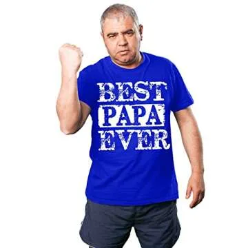 fresh tees Best Papa Ever T Shirt | Father's Day Shirt | Funny Gifts for Husband Dad Grandpa (2X-Large, Royal Blue)