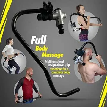 Ninefold Design BackBadger Percussive Massage Gun Holder for Back, Compatible with Most Massage Guns, for Hard to Reach Areas - Black